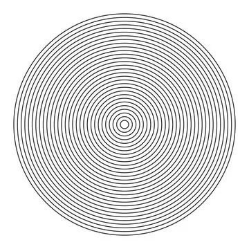 Concentric circle element. Black and white color ring. Stock Illustration