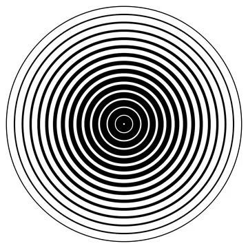 Concentric circle element. Black and white ring. Abstract sound waves stock Stock Illustration