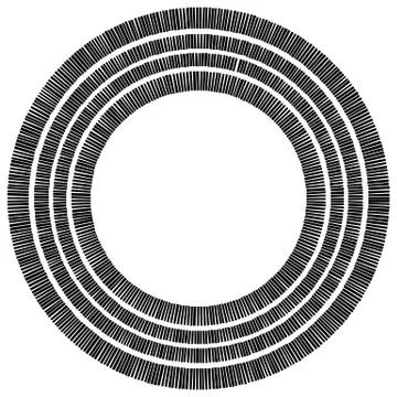 Concentric circle element made of rectangles. Geometric circle design. 스톡 일러스트