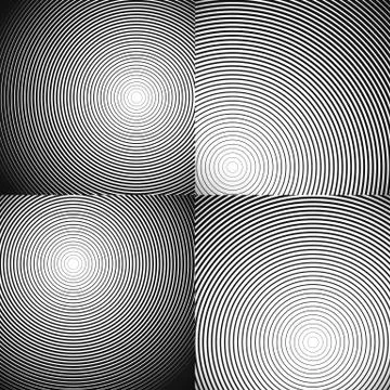 Concentric Circle Elements / Backgrounds. Abstract circle pattern. 库存插图