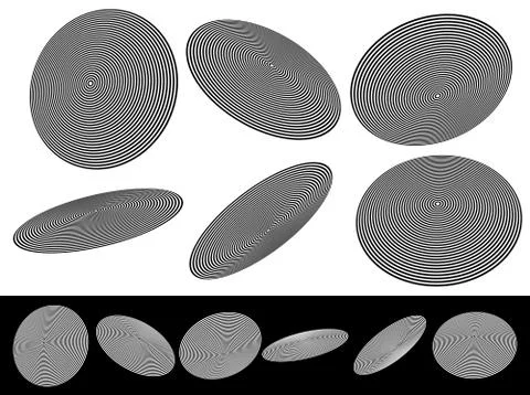 Concentric circle elements. Radiating, radial circles. 스톡 일러스트