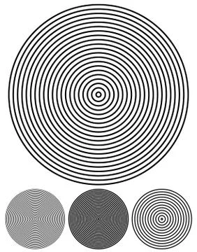 Concentric circle elements. Set of 4 version. Vector. Stock Illustration