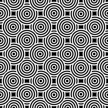 Concentric Circle Illusion Optical Art in Black and White Vector Stock Illustration
