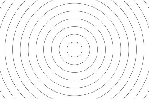 Concentric circle line background with abstract ripple pattern and minimal Stock Illustration