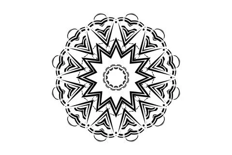 Concentric Circle Mandala with Geometric Intricate Design Иллюстрация