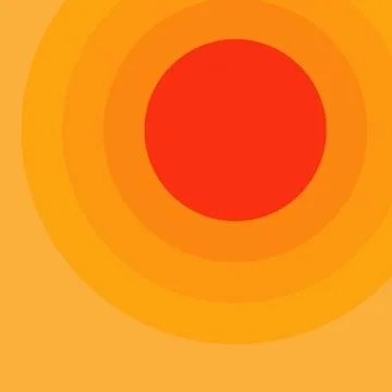 Concentric Circle with Orange Center and Three Yellow Tone Layers. Multi Level Stock Illustration