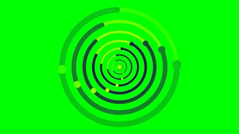 Concentric circle pattern with varying shades of green on a vivid background Stock Footage 340902789