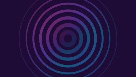 Concentric circle pattern with a vibrant purple and blue gradient effect Stock Footage 338310571