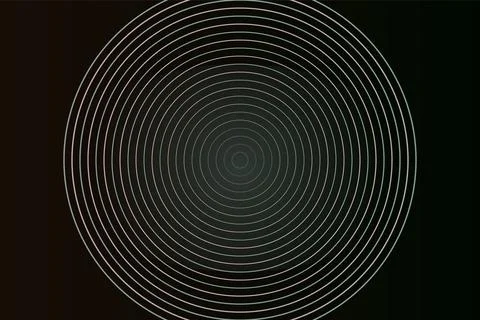 Concentric circle rings on dark background with subtle gradient lighting ef.. Ilustración de archivo