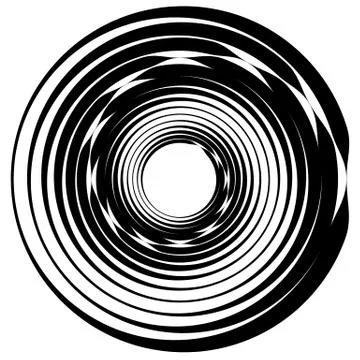 Concentric circle, rings. Suitable as an abstract design element, decorative  Stock Illustration