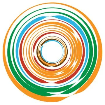 Concentric circle, rings. Suitable as an abstract design element, decorative  Stock Illustration