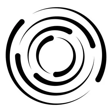 Concentric circle swirl line radius, circle rotation icon Stock Illustration