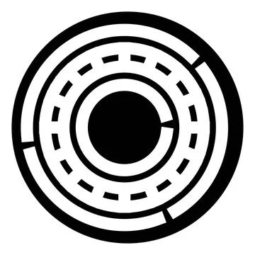 Concentric circle target labyrinth finding a solution Ilustración de archivo