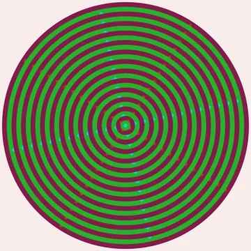 Concentric circles abstract geometric pattern maroon green gradient design Stock Illustration