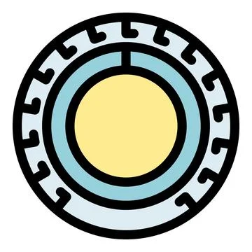 Concentric circles and outer notches create a futuristic device, hinting at t Stock Illustration