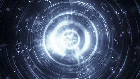 Concentric circles and particles seamless loop animation 4k (4096x2304) Stockbeeldmateriaal 76102226