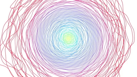 Concentric circles and spiral, twisted lines. Hypnotic effect Stock Footage 148991317