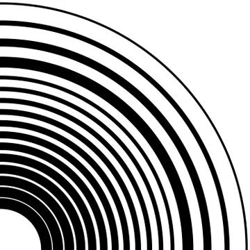 Concentric circles, concentric rings circular pattern. Abstract black and whi Illustrazione stock