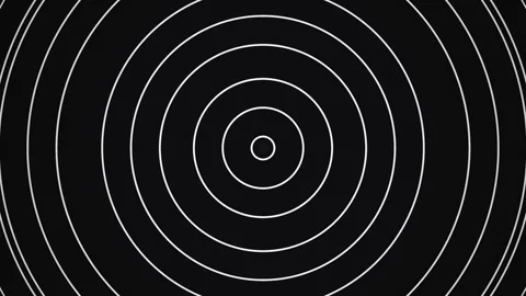 Concentric circles create rhythmic patterns on a dark Stock Footage 339456955