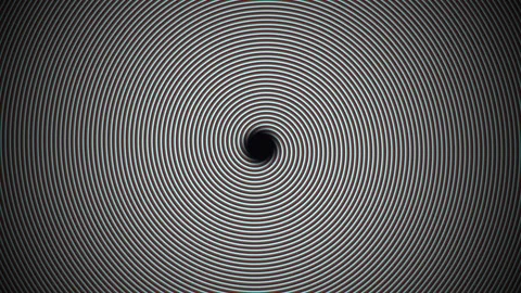 Concentric circles creating a spiral pattern on a dark Stock Footage 338227745