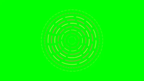 Concentric circles of dashed lines forming a glowing radial pattern effect Stock Footage 341839762