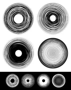 Concentric circles with deformation and effect 스톡 일러스트