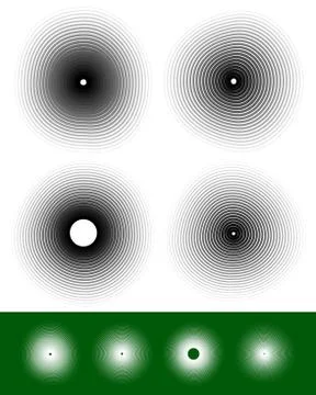 Concentric circles with deformation and effect Illustrazione stock