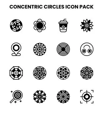 Concentric Circles DuoTone Icons Pack Ilustración de archivo