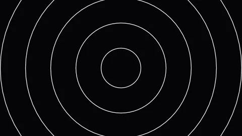 Concentric Circles Expanding Outward in a Dynamic Sequence Against a Dark B.. Stock Footage 341720083