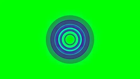 Concentric circles featuring vibrant blue and green gradient color schemes Stock Footage 341823878