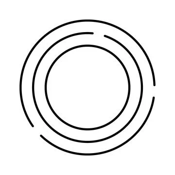 Concentric circles forming abstract minimal target icon Ilustração Stock