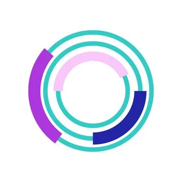 Concentric circles forming a progress chart diagram Ilustración de archivo