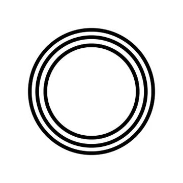 Concentric circles geometric element on white background Stock Illustration