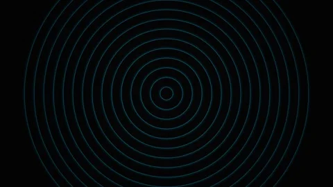 Concentric circles of glowing light radiating from a deep black center point Stock Footage 339617097