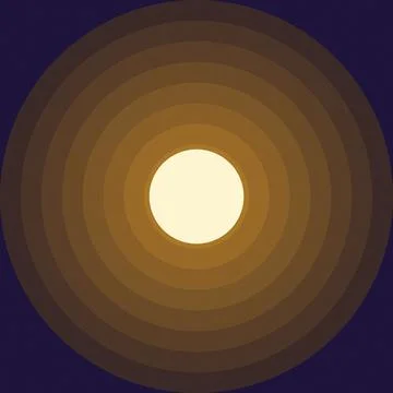 Concentric circles gradient design with central light source on dark backgrou Stock Illustration