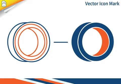 Concentric circles icon set outline and filled illustration. Stock Illustration