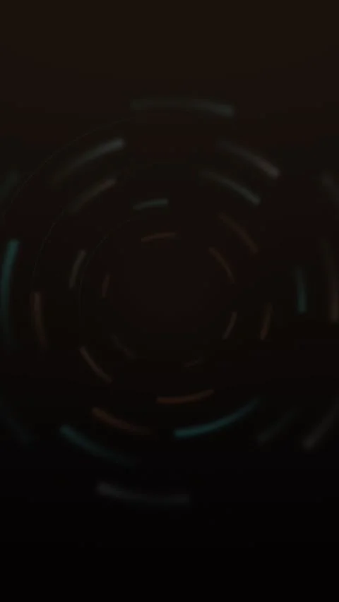 Concentric Circles Interact on Dark Field with Dynamic Shapes Stock Footage 330560440