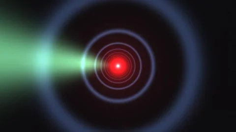 Concentric circles of light appear in dark background Stock Footage 339059211