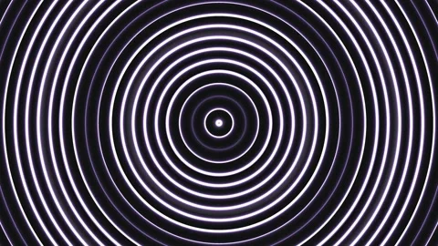 Concentric circles with light patterns in black background Stock Footage 339487240