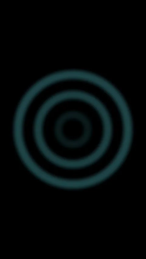 Concentric circles in motion on black background. 2d animation Stock Footage 345556329