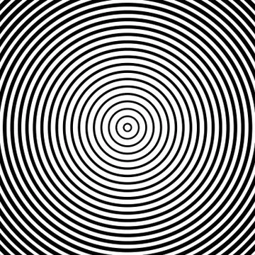 Concentric circles pattern. Abstract monochrome, geometric illustration. Illustrazione stock