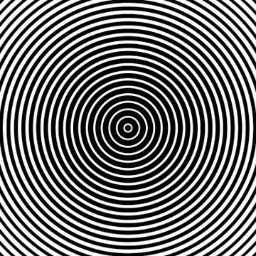 Concentric circles pattern. Abstract monochrome, geometric illustration. Stock Illustration