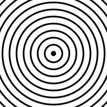 Concentric circles pattern. Abstract monochrome, geometric illustration. Stock Illustration