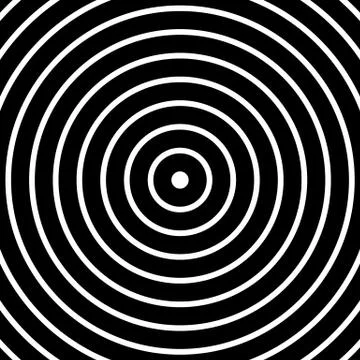 Concentric circles pattern. Abstract monochrome, geometric illustration. イラスト素材