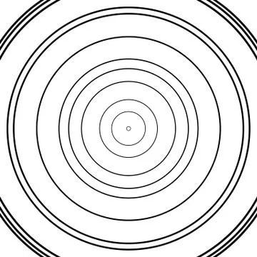 Concentric circles pattern. Abstract monochrome, geometric illustration. Stock Illustration