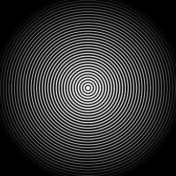 Concentric circles pattern. Abstract monochrome, geometric illustration. Stockillustratie