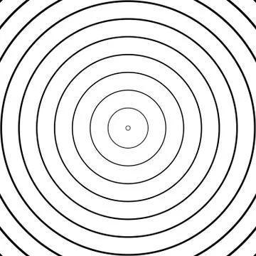 Concentric circles pattern. Abstract monochrome, geometric illustration. Stock Illustration