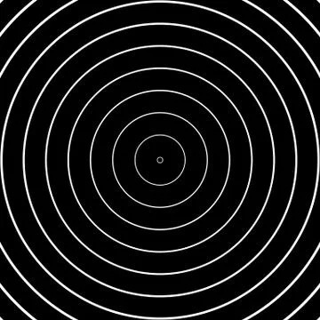 Concentric circles pattern. Abstract monochrome, geometric illustration. Stock Illustration