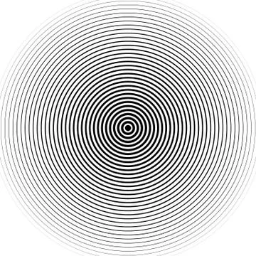 Concentric circles pattern. Abstract monochrome, geometric illustration. Stock Illustration