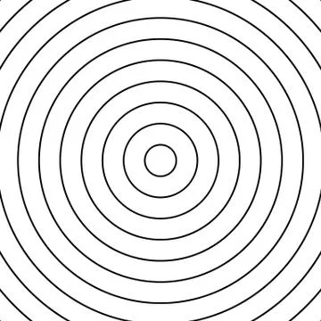 Concentric circles pattern. Abstract monochrome, geometric illustration. Stock Illustration